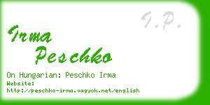 irma peschko business card